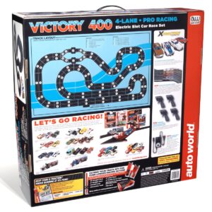 Auto World 36' Victory 400 4 Lane Slot Race Set HO Scale