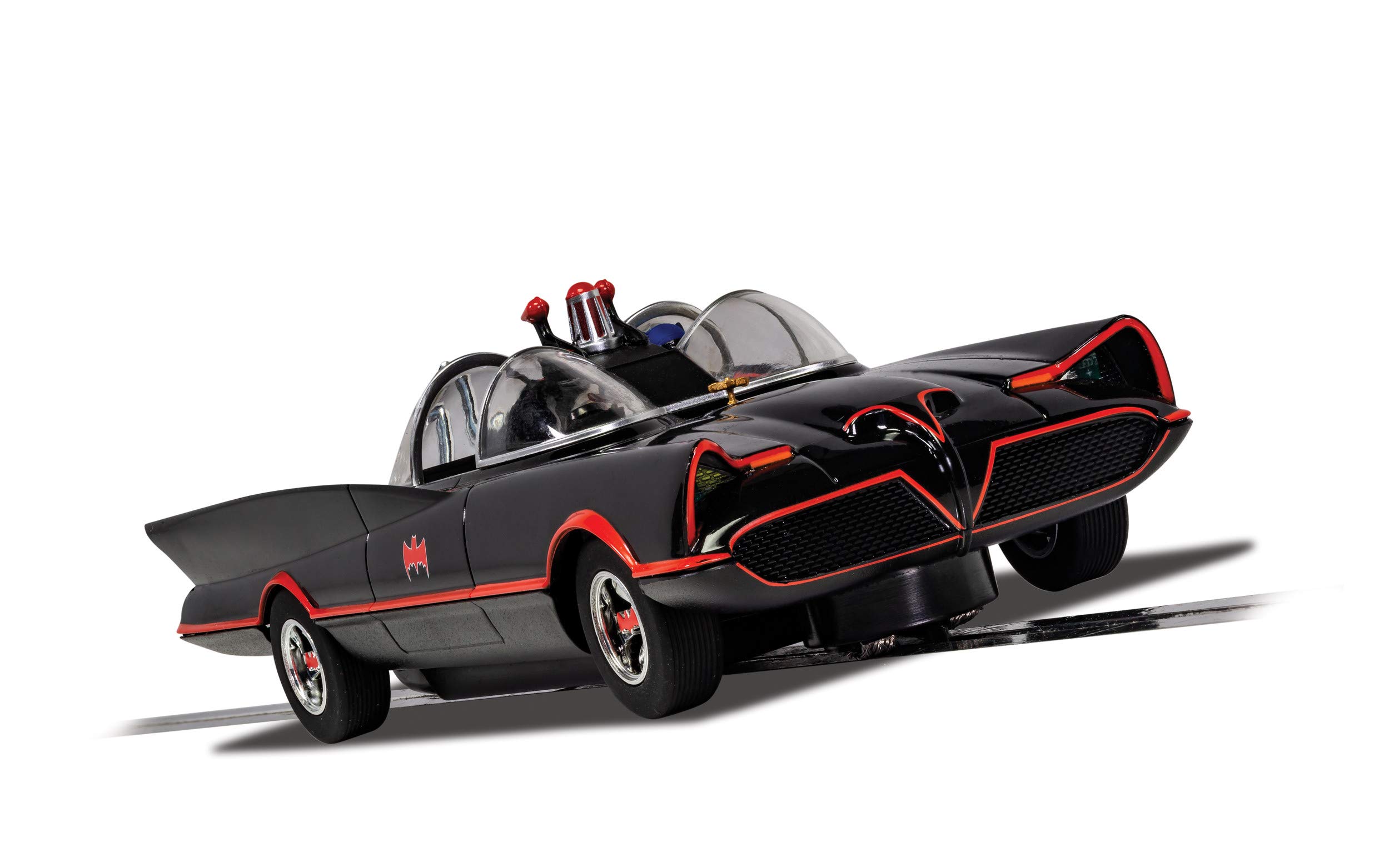 Scalextric Batmobile from 1960's Batman Television Series 1:32 Slot Race Car C4175, Black & Orange