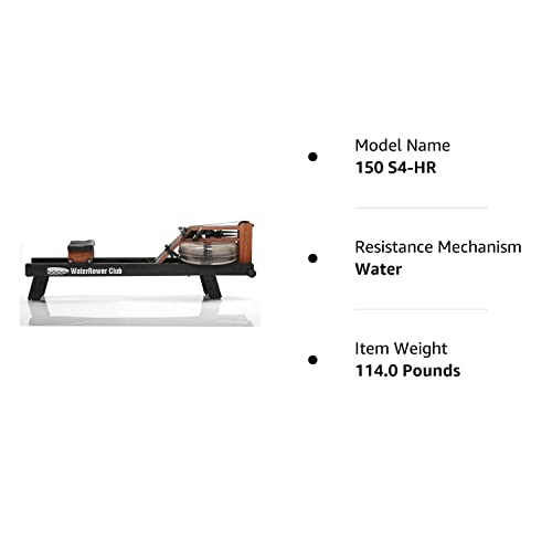 WaterRower Club Rowing Machine with S4 Monitor | USA Made | Original Handcrafted Erg Machine for Home Use & Gym | Best Warranty