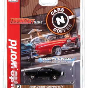 Auto World Thunderjet 1969 Dodge Charger R/T (Black) HO Scale Slot Car