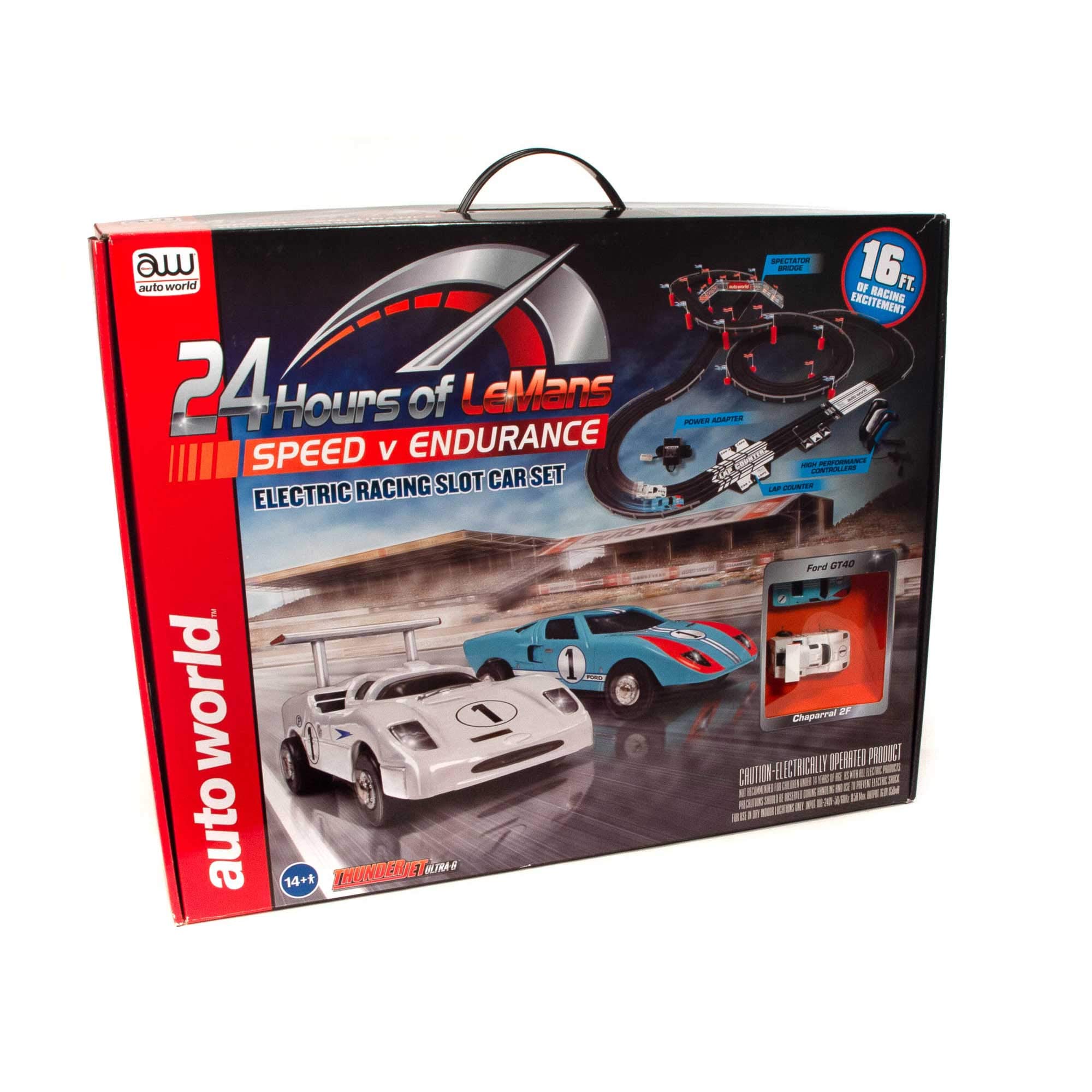 Auto World 16' 24 Hours of Le Mans Speed V Endurance 1966 Ford GT40 Chaparral 2F Slot Car Set