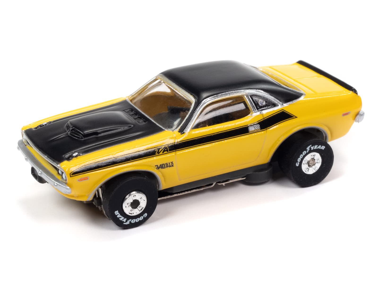 Auto World Thunderjet Mr. Norm's Grand Spaulding Dodge - 1970 Dodge Challenger T/A (Yellow) HO Scale Slot Car