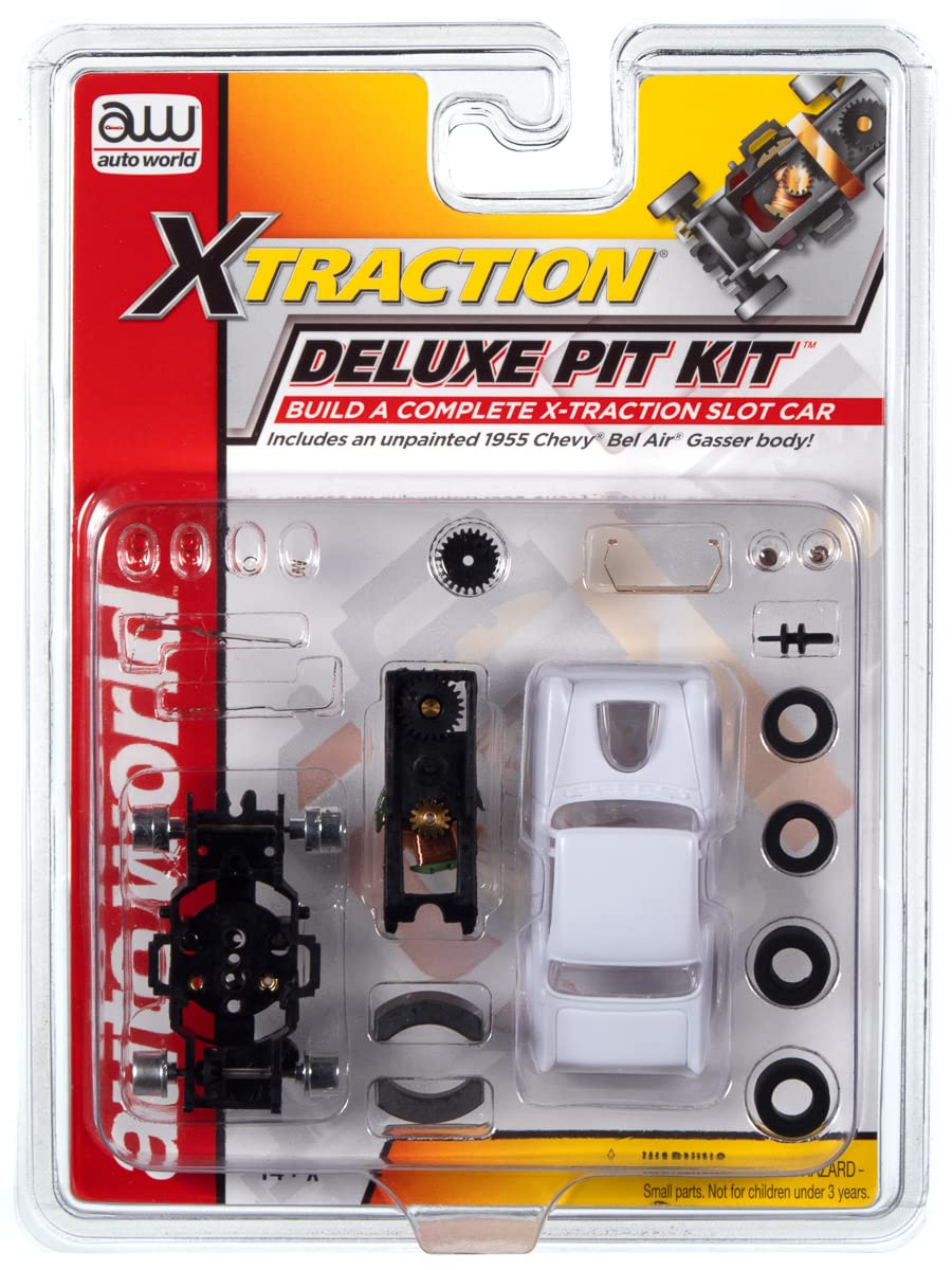 Auto World X-Traction Deluxe Pit Kit (w/1955 Bel Air Body) HO Scale Slot Car