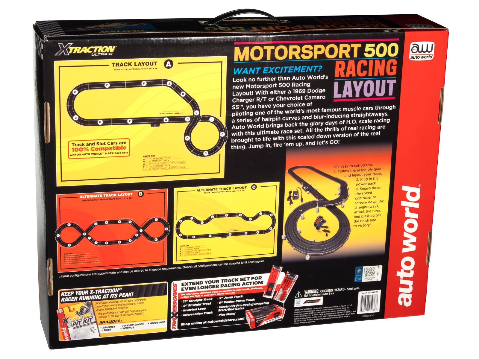 Auto World 14' Motorsport 500 Slot Race Set Slot Race Set