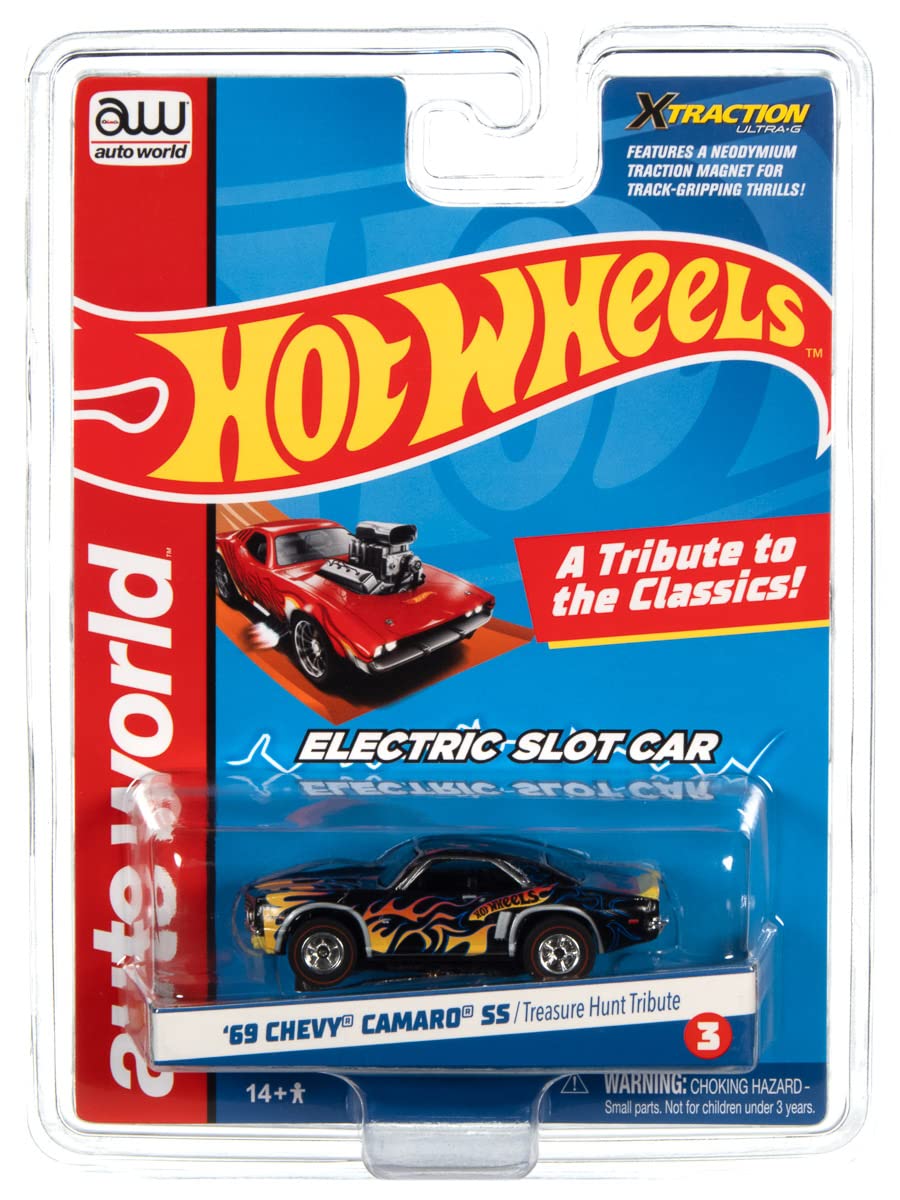 Auto World Hot Wheels Flames Xtraction - 1969 Camaro SS HO Scale Slot Car