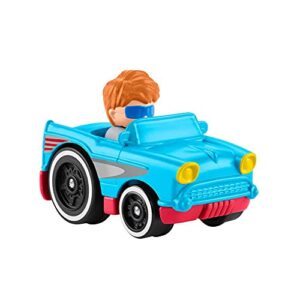 Little People Wheelies Retro Convertible - GMJ25 ~ Baby Blue and Red Car