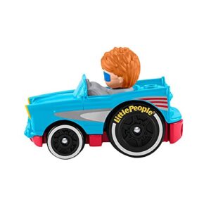 Little People Wheelies Retro Convertible - GMJ25 ~ Baby Blue and Red Car