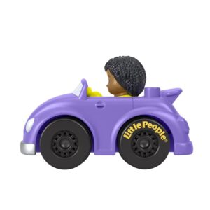 Little People Collectible Wheelies Car - HGP73 ~ Purple Convertible Love Bug Car ~ AA Girl Driving