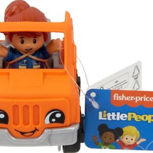 Fisher-Price Little People Toddler Toy Help and Go Tow Truck and Figure for Pretend Play Kids Ages 1+ Years