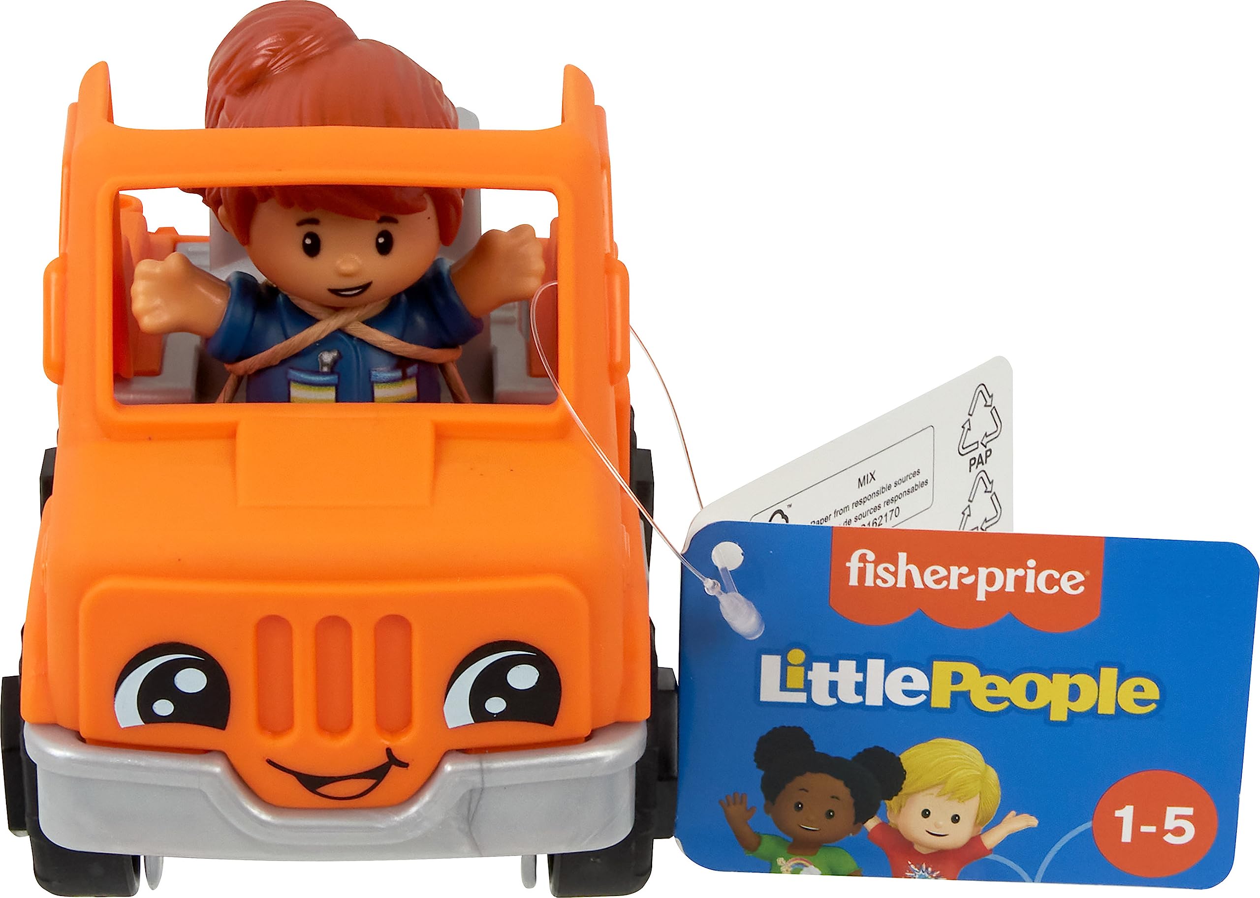 Fisher-Price Little People Toddler Toy Help and Go Tow Truck and Figure for Pretend Play Kids Ages 1+ Years