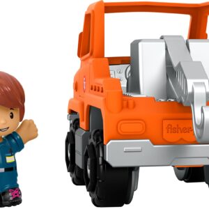 Fisher-Price Little People Toddler Toy Help and Go Tow Truck and Figure for Pretend Play Kids Ages 1+ Years