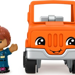 Fisher-Price Little People Toddler Toy Help and Go Tow Truck and Figure for Pretend Play Kids Ages 1+ Years