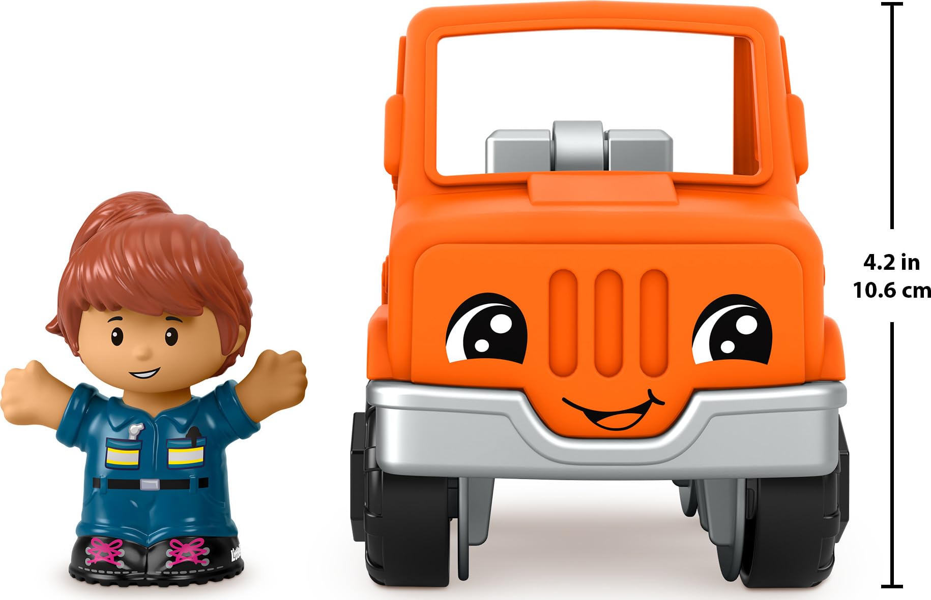 Fisher-Price Little People Toddler Toy Help and Go Tow Truck and Figure for Pretend Play Kids Ages 1+ Years