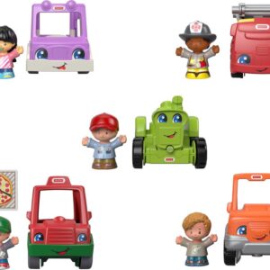 Fisher-Price Little People Toddler Playset Around the Neighborhood Vehicle Pack, 5 Toy Cars & Trucks and 5 Figures for Ages 1+ Years