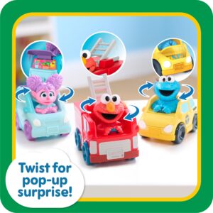 Sesame Street Twist and Pop Wheelies 3-Pack Preschool Toy Vehicles, Kids Toys for Ages 2 Up, Amazon Exclusive by Just Play