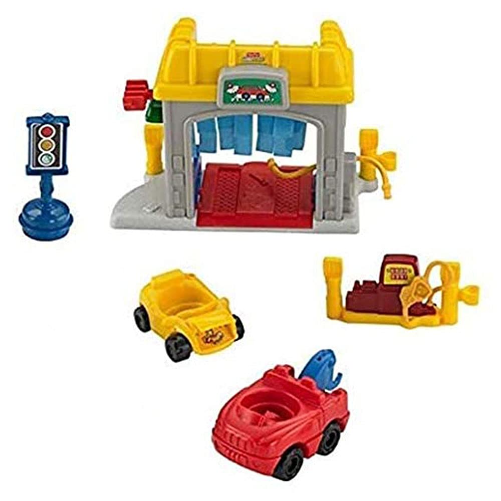 Fisher-Price Little People Road Trip Ready Garage - FWB90 ~ Includes Figures, Car wash, Tow Truck, Car, Traffic Light, and Gas Pump