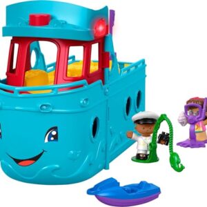 Fisher-Price Little People Toddler Toy Travel Together Friend Ship Musical Playset with 2 Figures & Accessories for Ages 1+ years