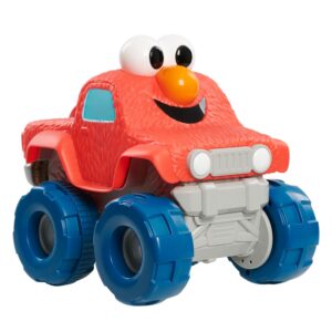 sesame street giggle n go monster truck toy vehicle, pops wheelies, sings, and has phrases, kids toys for ages 2 up, amazon exclusive by just play