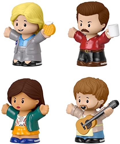 Little People Collector Parks and Recreation Special Edition Set in Display Gift Box for Adults & Fans, 4 Figures