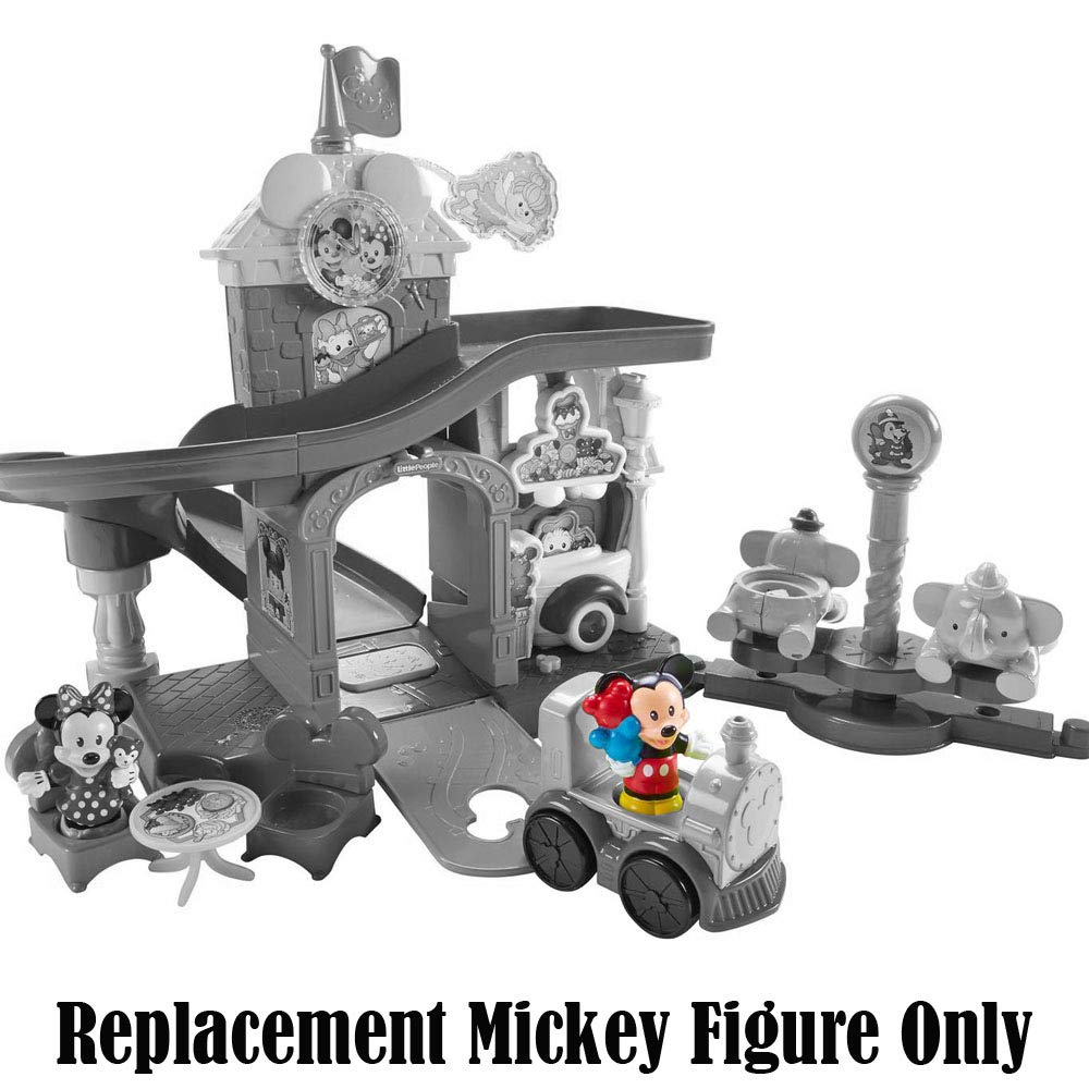 Replacement Figure for Little People Magical Day At Disney - DFT91 ~ Fisher-Price Little People Mickey Mouse Playset ~ Replacement Mickey Figure ~ Carrying Mickey Mouse Shaped Balloons