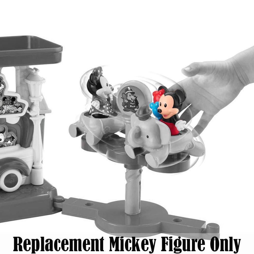 Replacement Figure for Little People Magical Day At Disney - DFT91 ~ Fisher-Price Little People Mickey Mouse Playset ~ Replacement Mickey Figure ~ Carrying Mickey Mouse Shaped Balloons