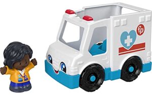 fisher-price little people ambulance, push-along vehicle with emt figure for toddlers and preschool kids ages 1 to 5 years