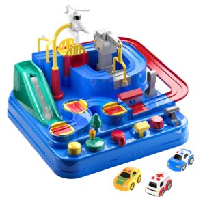 kids race track car adventure toy for toddlers - car rescue adventure toys gifts for boys age 3, car toys for toddlers 2-4 years, educational puzzles car toys for 4 5 6 year old boys girls