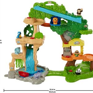 Fisher-Price Little People Toddler Playset Share & Care Safari 2-Ft Tall Toy with Lights Sounds & 7 Figures for Ages 1+ years