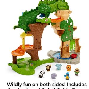 Fisher-Price Little People Toddler Playset Share & Care Safari 2-Ft Tall Toy with Lights Sounds & 7 Figures for Ages 1+ years