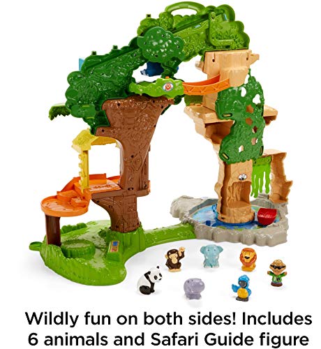 Fisher-Price Little People Toddler Playset Share & Care Safari 2-Ft Tall Toy with Lights Sounds & 7 Figures for Ages 1+ years