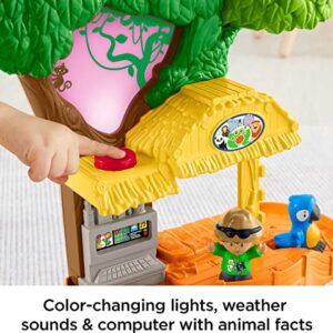 Fisher-Price Little People Toddler Playset Share & Care Safari 2-Ft Tall Toy with Lights Sounds & 7 Figures for Ages 1+ years