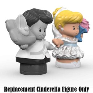 Replacement Figure for Little People Cinderella Playset - DRH11 ~ Fisher-Price Disney Princess Cinderella and Prince Charming ~ Replacement Cinderella Figure Wearing White Dress and Carrying Flowers