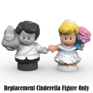 Replacement Figure for Little People Cinderella Playset - DRH11 ~ Fisher-Price Disney Princess Cinderella and Prince Charming ~ Replacement Cinderella Figure Wearing White Dress and Carrying Flowers