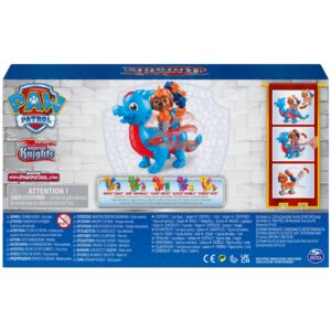 Paw Patrol, Rescue Knights Zuma and Dragon Ruby Action Figures Set, Kids Toys for Ages 3 and up