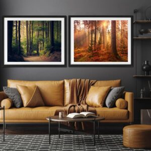 CHUNXIA Paint by Number for Adults Beginner,2 PACK Rolled Canvas Wall Art Easy Painting by Numbers Kit Forest Trees Painting Decor Packaged in a Nice Box,12x16inch(137-138)