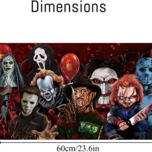 Halloween Paint by Numbers for Adults, Horror Large Paint by Number Kits for Beginner, Color Oil Painting Acrylic on Canvas Paints without Frame for Home Wall Decor（16x24 Inch）