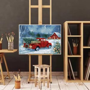 Eiazuiks Paint by Number for Adults. Christmas Paint by Numbers for Adults Beginner Drawing Paintwork with 3 Paintbrushes Paint Canvas Oil Painting Christmas Tree 16” x 20”