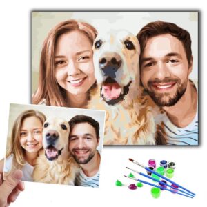 cleverfine custom paint by numbers from photo,personalized paint by numbers your own photo for adults (12"×16"/30cm×40cm no frame)