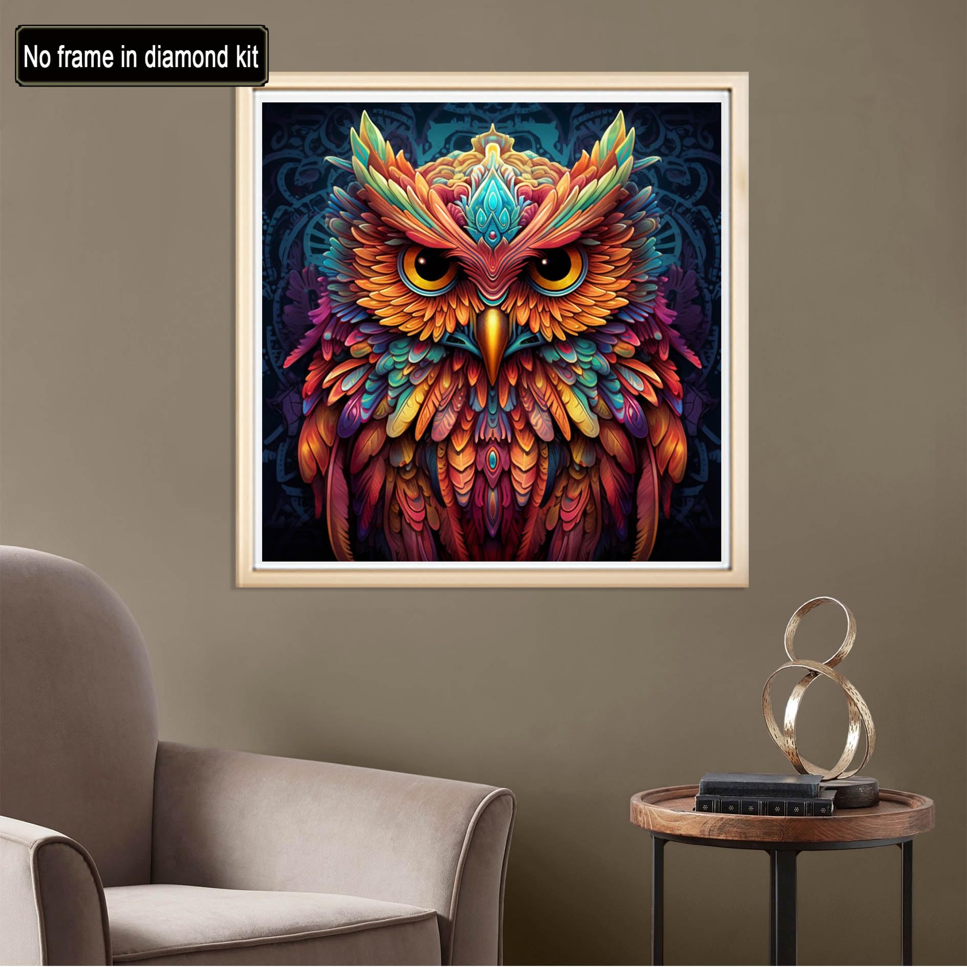 Diymood Paint by Numbers for Adults Owl, DIY Oil Painting Color Acrylic Paint by Number Kits for Kids Adults Beginner for Home Wall Decor 20x20 inch