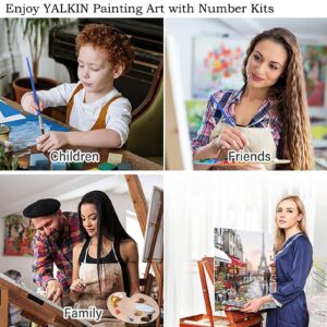 YALKIN Paint by Number Kits for Adults on Canvas, Large Oil Acrylic Painting Kit 15.8x35.5in World Map Easy DIY Paintwork for Beginners, without Frames