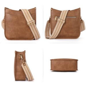 CLUCI Crossbody Bag Purses for Women 2Pcs Leather Hobo Handbag Wallet Set With 2Adjustable Guitar Strap Shoulder Handbag