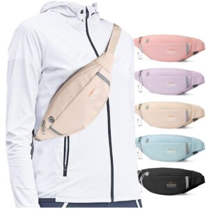 fanny packs for women fashionable crossbody bags belt bag multi-color waterproof waist bag plus size fanny pack for men with headphone jack for running fit all phones white