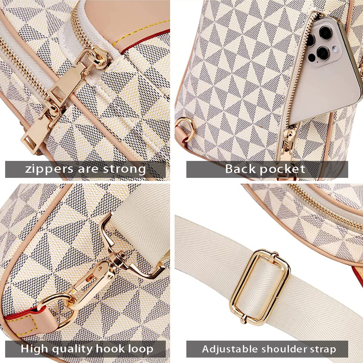 Fanny Pack Crossbody Bags, Sling Bag for Women Checkered Small Belt Chest Bum Bag for women Designer