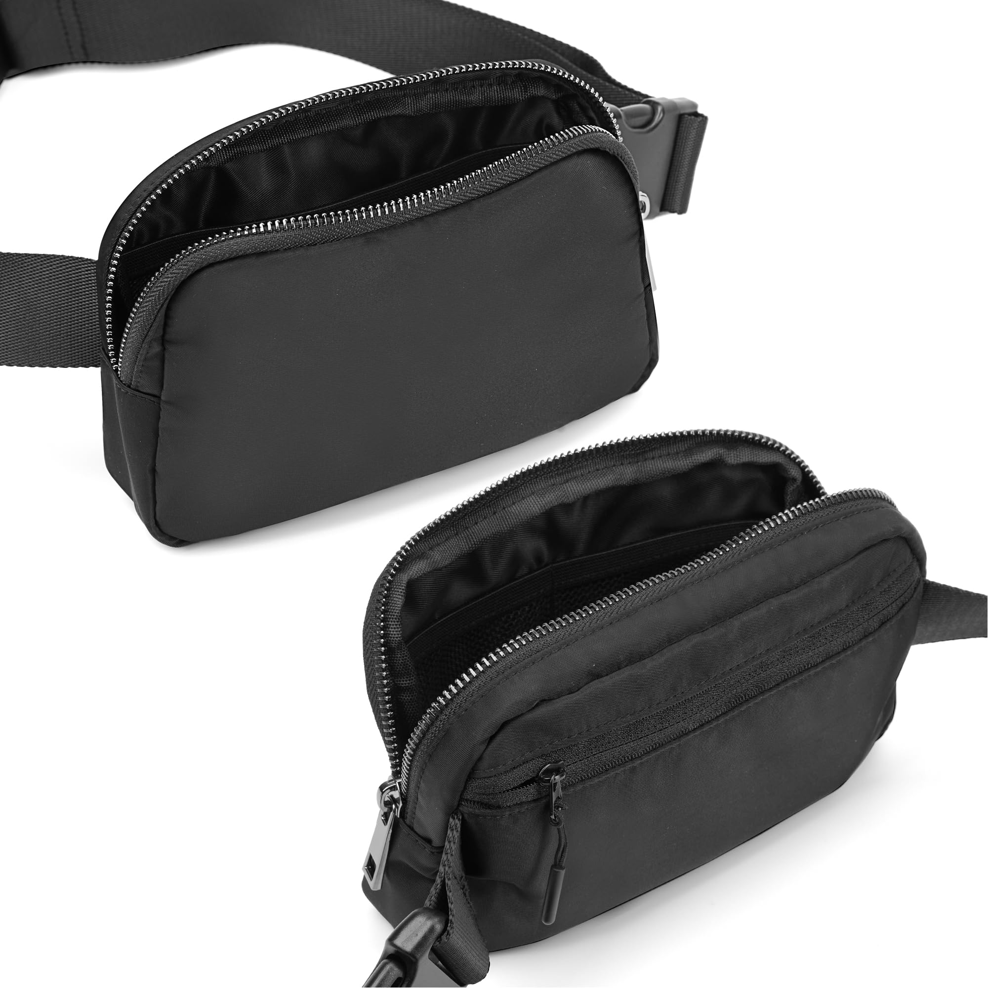 ZPN Mini Fanny Pack Black Belt Bag for Women and Men, Fashionable Waterproof Waist Pack with Adjustable Strap for Traveling, Hiking, Jogging, Cycling