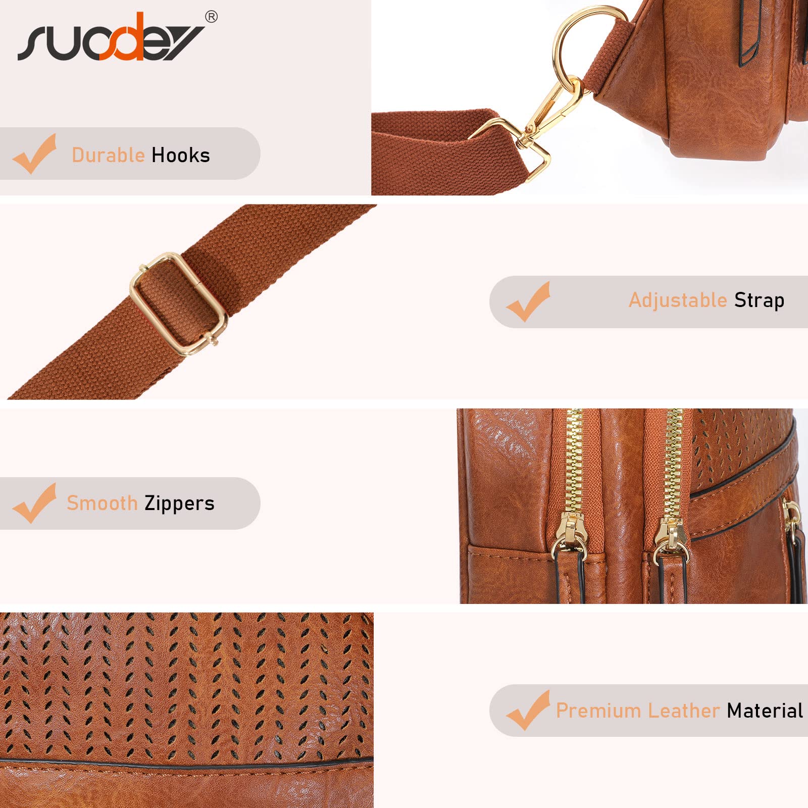 SUOSDEY 2024 Sling Bag for Women Leather Crossbody Bags for Women Trendy Chest Bag Traveling Walking