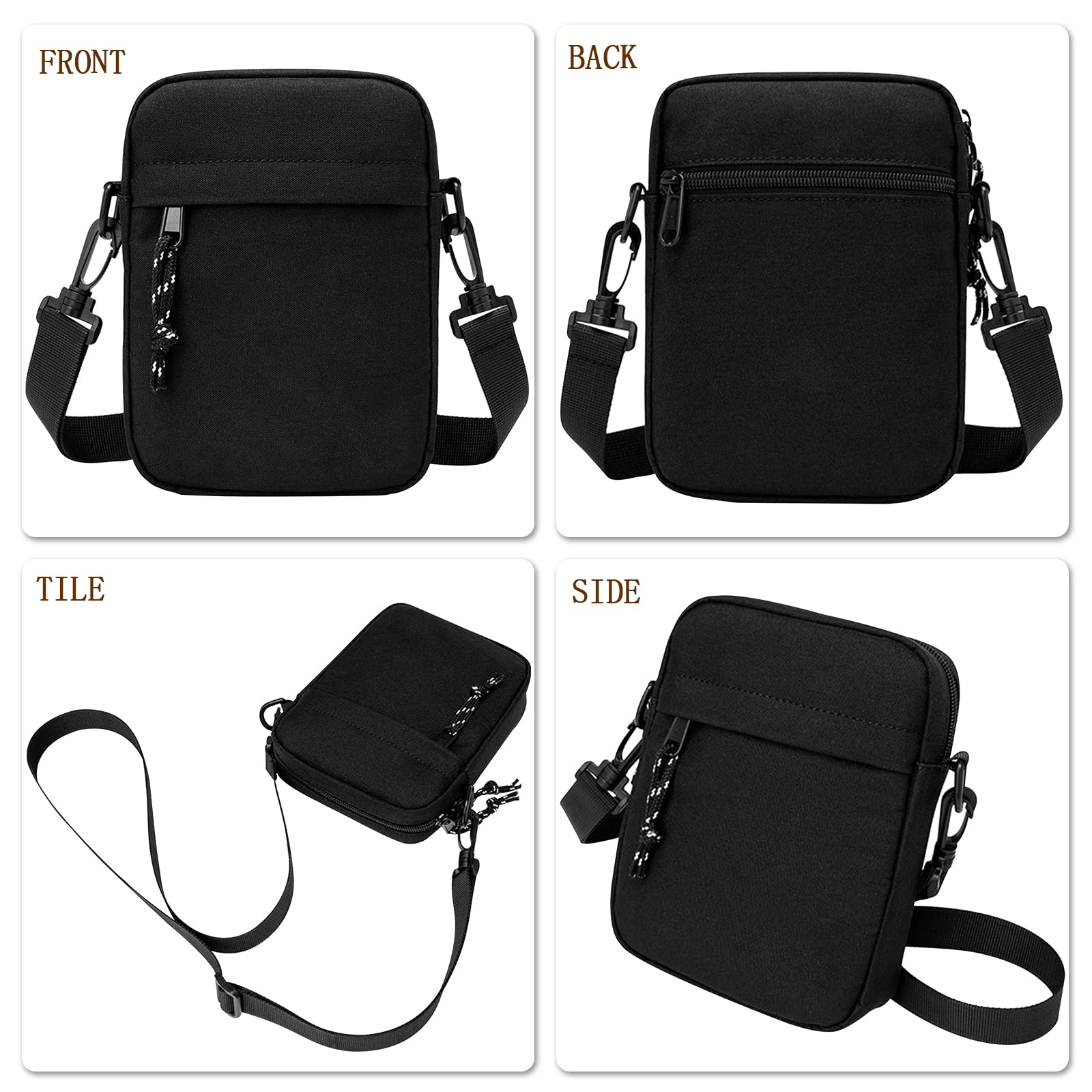 Ogetok Small Crossbody Bags Purses, Nylon Shoulder Bag for Women, Men Messenger Bags Travel Phone Wallet Purse Tiny Handbag