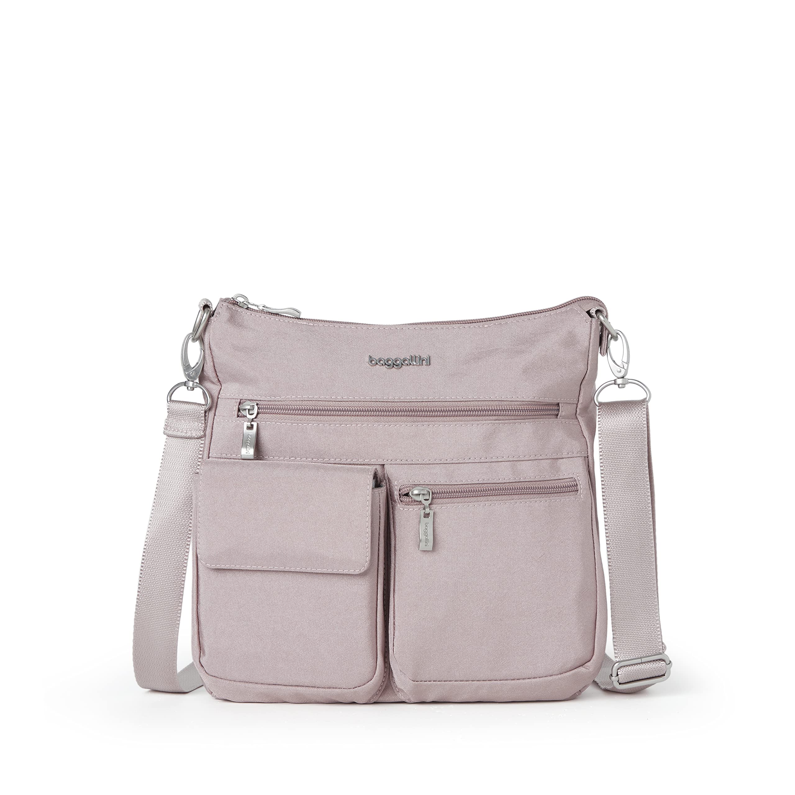 Baggallini womens Modern Everywhere Slim Crossbody, Blush Shimmer, One Size US