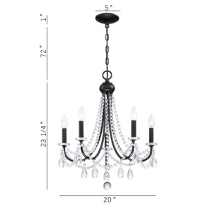 Giiland Farmhouse Crystal Chandelier for Living Room, Rustic Industrial Pendant Lighting for Bedroom, Vintage Candle Chandelier Dining Room