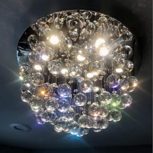 Saint Mossi 9-Lights Modern Chandelier K9 Crystal Chandelier Light Fixture,Modern Flush Mount Ceiling Light Fixtures Raindrop Chandelier for Bedroom,Dining Room,Living Room,H13 x D20