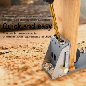 GDDGHS Pocket Hole Jig Kit Woodworking, Pocket Screw Jig with Drill Bits, Drill Jig for Angled Holes, Pocket Jig Hole Kit, Dowel Jig Kit Woodworking Tools